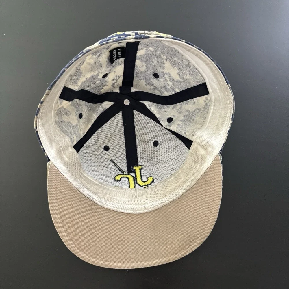 The Game Brand Baseball Hat‎ Blue Digital Camo Size 7 & 1/2 